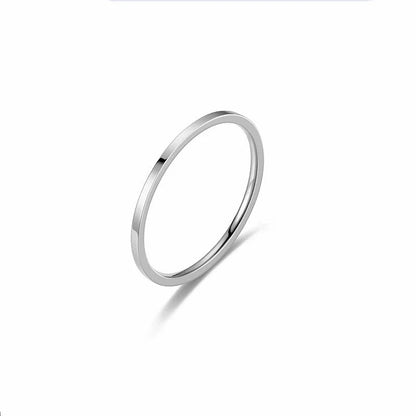Minimalist Circle Titanium Steel 18K Gold Plated Plating Rings