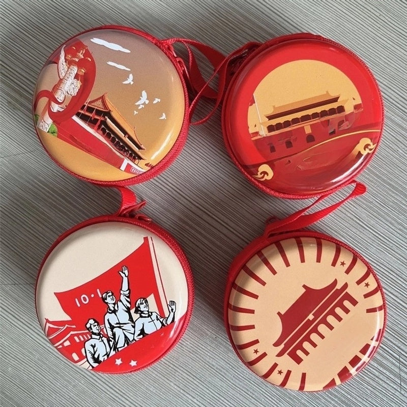 Unisex Santa Claus Tinplate Zipper Kids Wallets