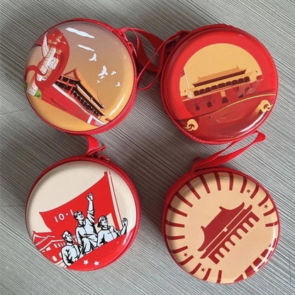 Unisex Santa Claus Tinplate Zipper Kids Wallets