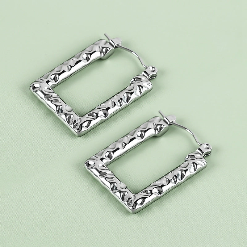 1 Pair Casual Minimalist U Shape Heart Shape Solid Color Polishing 304 Stainless Steel Earrings