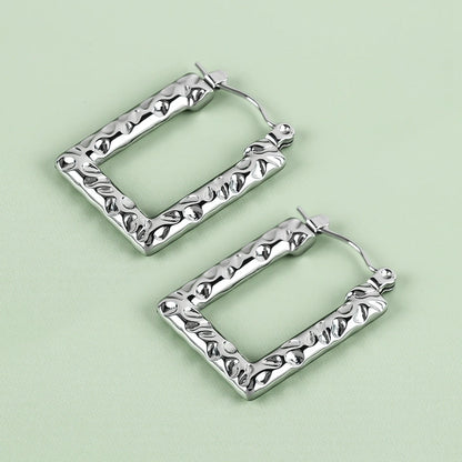 1 Pair Casual Minimalist U Shape Heart Shape Solid Color Polishing 304 Stainless Steel Earrings