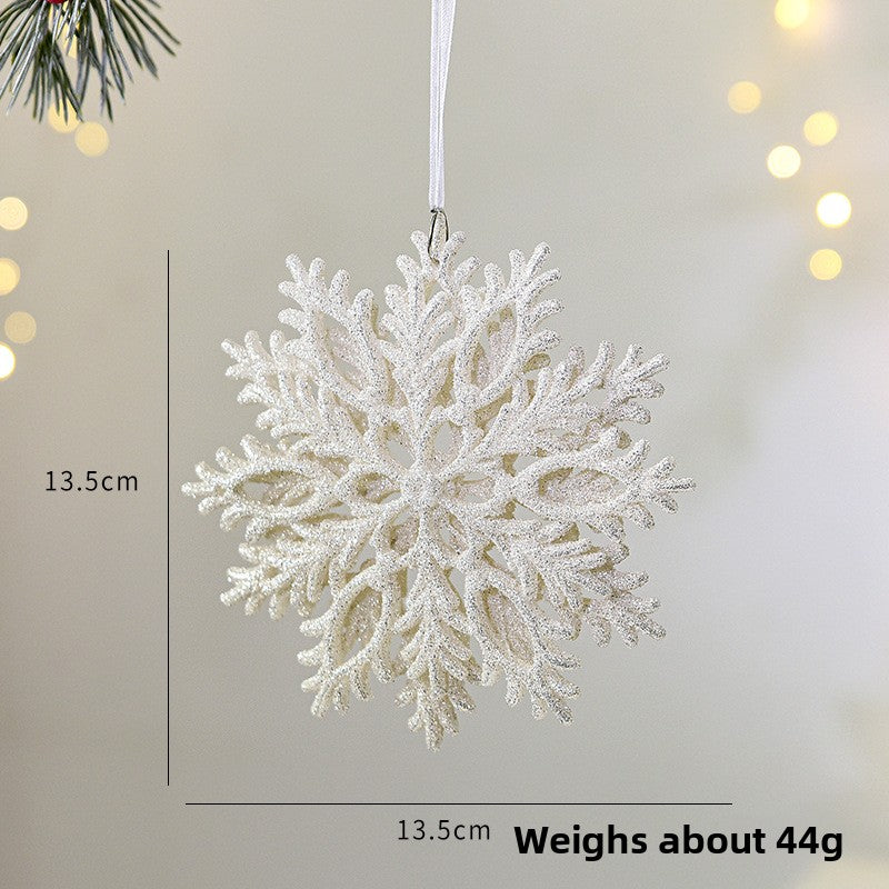 Christmas Decoration Transparent Glitter Acrylic Snowflake Gold Snowflake Christmas Tree Window Decoration Pendant