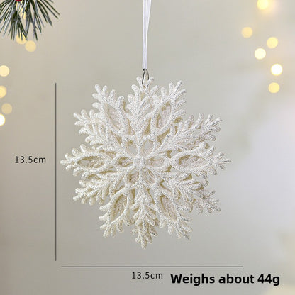 Christmas Decoration Transparent Glitter Acrylic Snowflake Gold Snowflake Christmas Tree Window Decoration Pendant