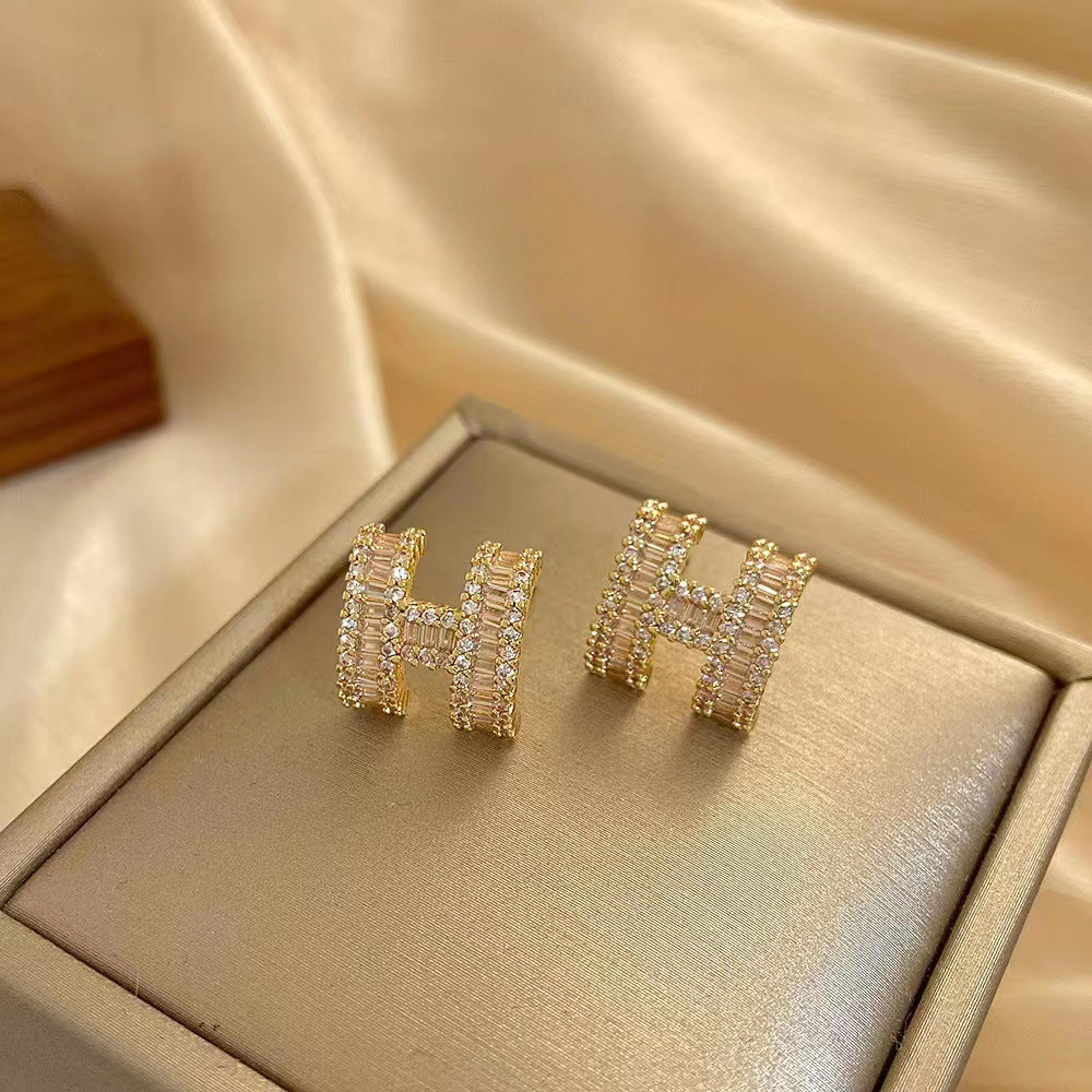 Korean Geometric Titanium Steel Stud Earrings