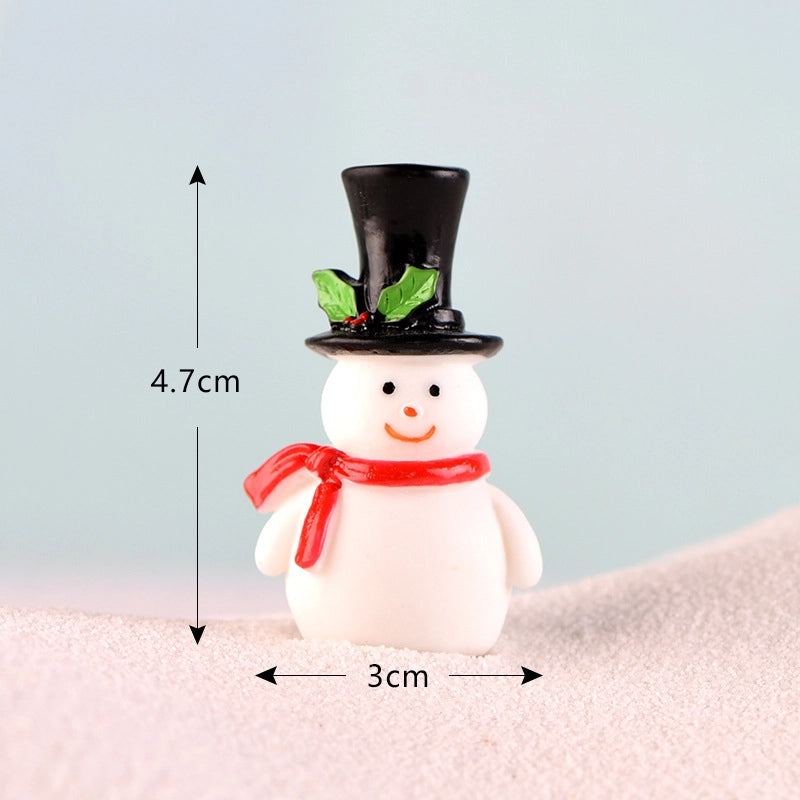Christmas Snowman Micro Landscape Snow Basin Landscaping Small Ornaments Santa Claus Keychain Pendant Resin Gift