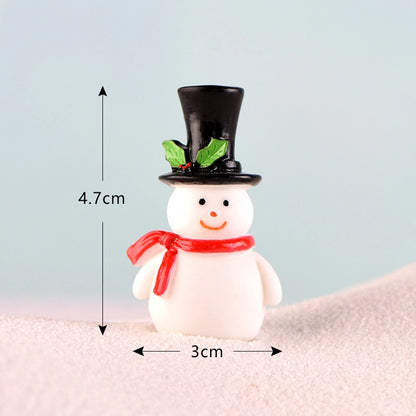 Christmas Snowman Micro Landscape Snow Basin Landscaping Small Ornaments Santa Claus Keychain Pendant Resin Gift
