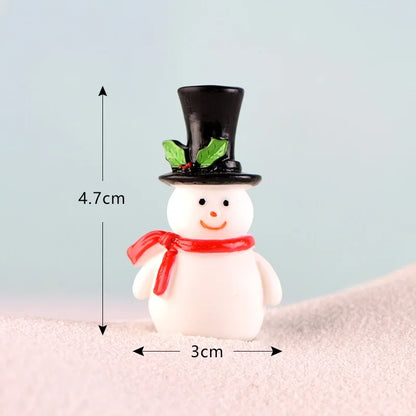 Christmas Snowman Micro Landscape Snow Basin Landscaping Small Ornaments Santa Claus Keychain Pendant Resin Gift