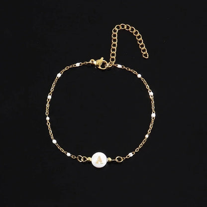 Elegant Minimalist Classic Style Letter 201 Stainless Steel 304 Stainless Steel Bracelets In Bulk