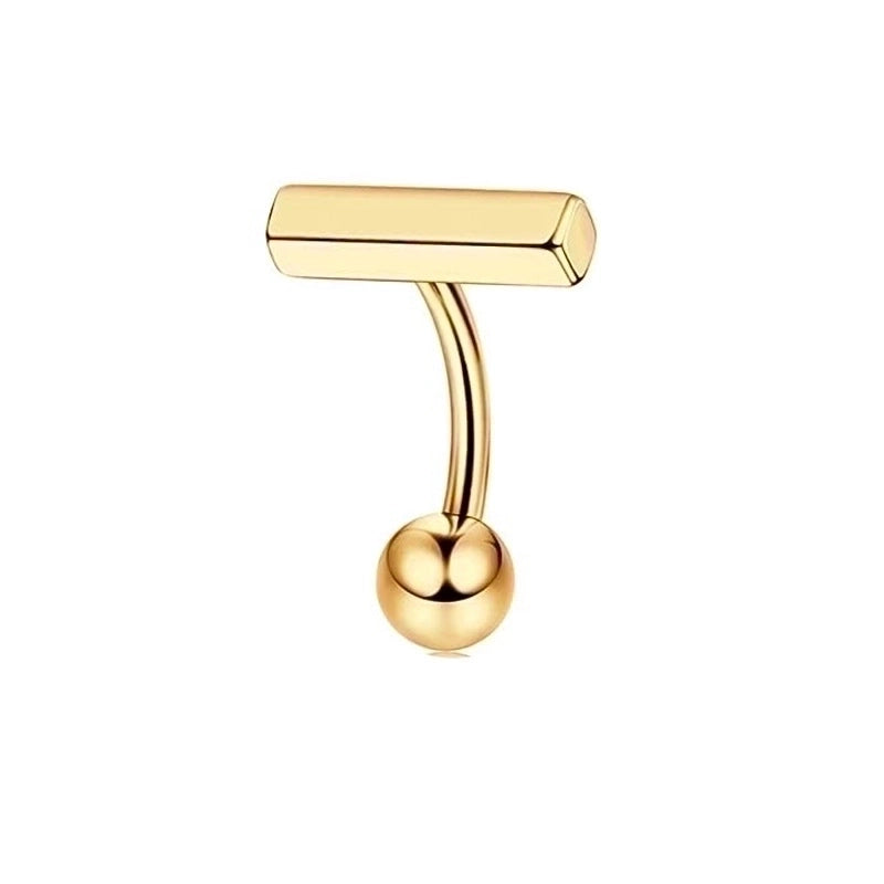 1 Piece Belly Rings Minimalist Moon 316 Stainless Steel Inlay Zircon