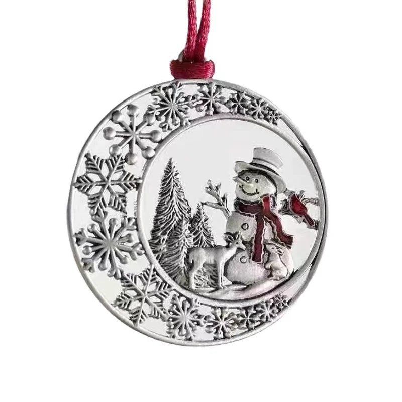 Cross-border Christmas Metal Alloy Ornaments Ornaments Alloy Decorations Christmas Pendants Snowman Santa Claus