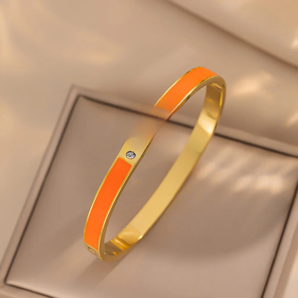 Ellipse Stainless Steel Electroplating Bangles