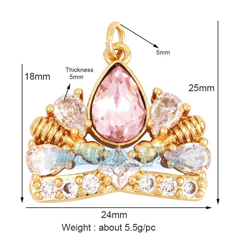 1 Piece Copper Geometric Heart Shape Snowflake Pendant Jewelry Accessories