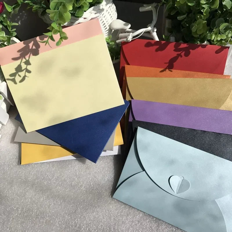 15.5*10.5cm Large Love Buckle Pearlescent Envelope High-grade Thick Postcard Storage Envelope