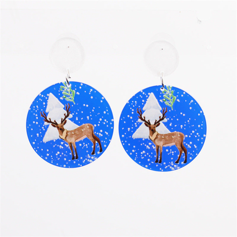 Christmas Earrings Christmas Old Man Bell Snowman Earrings Studs