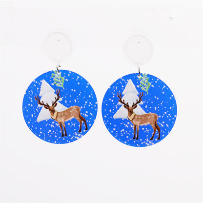 Christmas Earrings Christmas Old Man Bell Snowman Earrings Studs