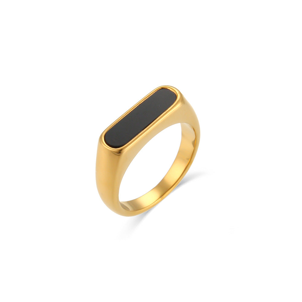 Minimalist Fashion Shell Geometric Stainless Steel 18K Gold Plated Rings