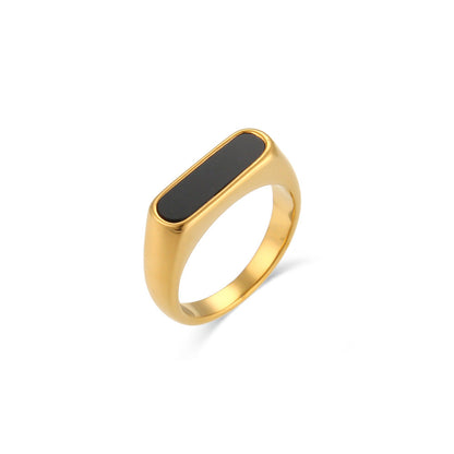 Minimalist Fashion Shell Geometric Stainless Steel 18K Gold Plated Rings