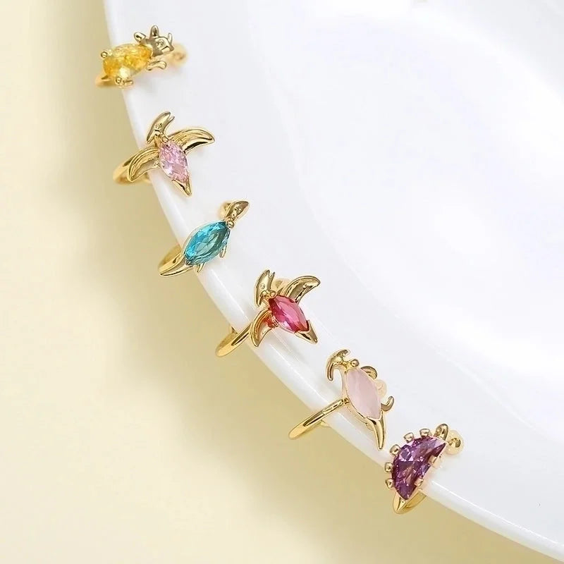 Fashion Dinosaur Copper Artificial Gemstones Earrings