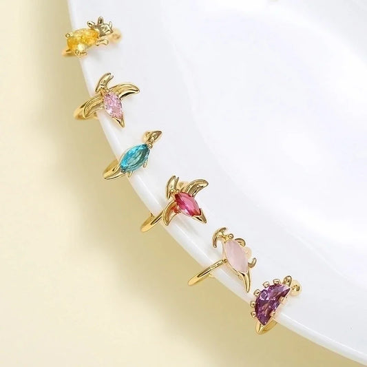 Fashion Dinosaur Copper Artificial Gemstones Earrings