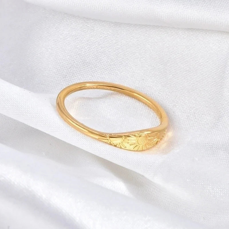 Elegant Sun Stainless Steel 18K Gold Plated Plating Rings
