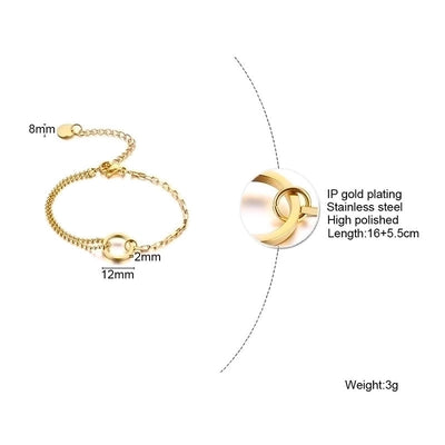 IG Style Casual Minimalist Geometric 201 Stainless Steel 18K Gold Plated Bracelets In Bulk