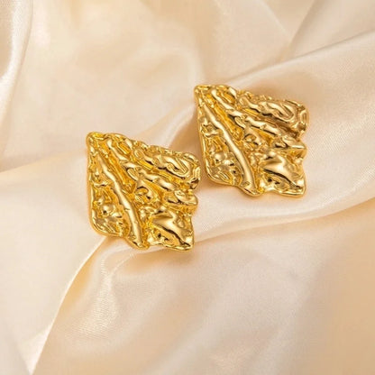 1 Pair Classic Style Geometric Oval Heart Shape Plating 304 Stainless Steel Ear Studs