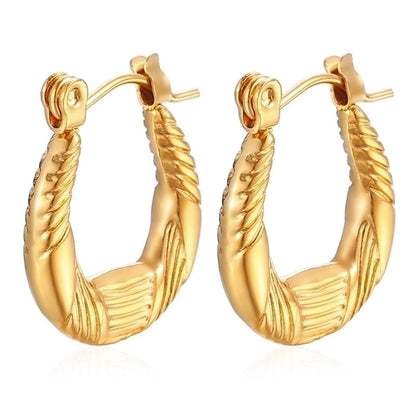 1 Pair Minimalist Classic Style Solid Color Plating 201 Stainless Steel 18K Gold Plated Earrings