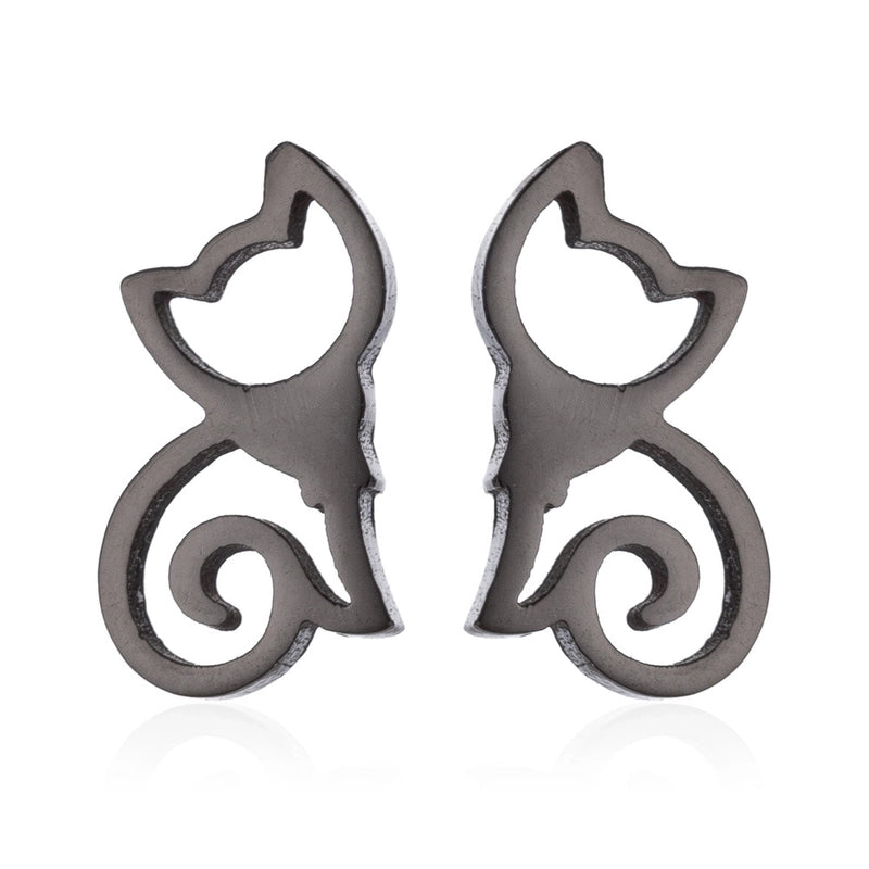 Minimalist Dog Cat Plating 304 Stainless Steel Stainless Steel Earrings