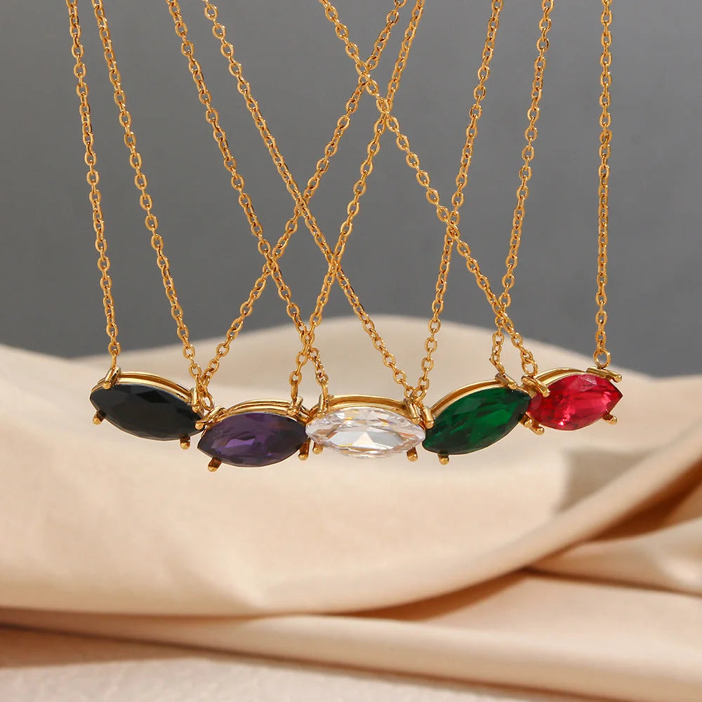 Geometric Stainless Steel 18K Gold Plated Necklaces
