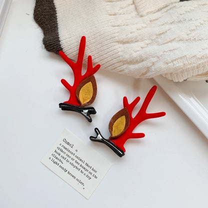 Christmas Cute Women's Christmas Tree Santa Claus Snowman Sequins Plush Hair Clip