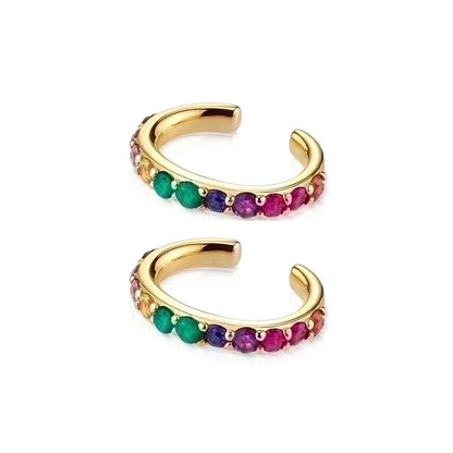 1 Pair Ins Style Minimalist Shiny C Shape Plating Inlay Copper Zircon Gold Plated Ear Clips