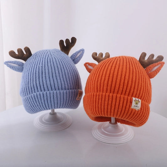 Cartoon Antlers Baby Hat Autumn And Winter Korean Super Cute Cute Wool Hat Boys And Girls Christmas Baby Knitted Hat