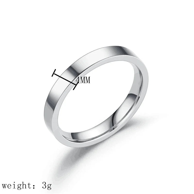 Minimalist Solid Color Titanium Steel Polishing Plating Rings