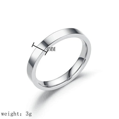 Minimalist Solid Color Titanium Steel Polishing Plating Rings