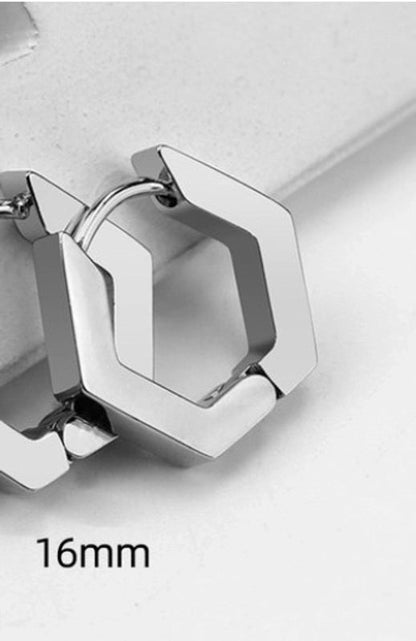 1 Piece Minimalist Solid Color Plating Stainless Steel Silver Plated Earrings