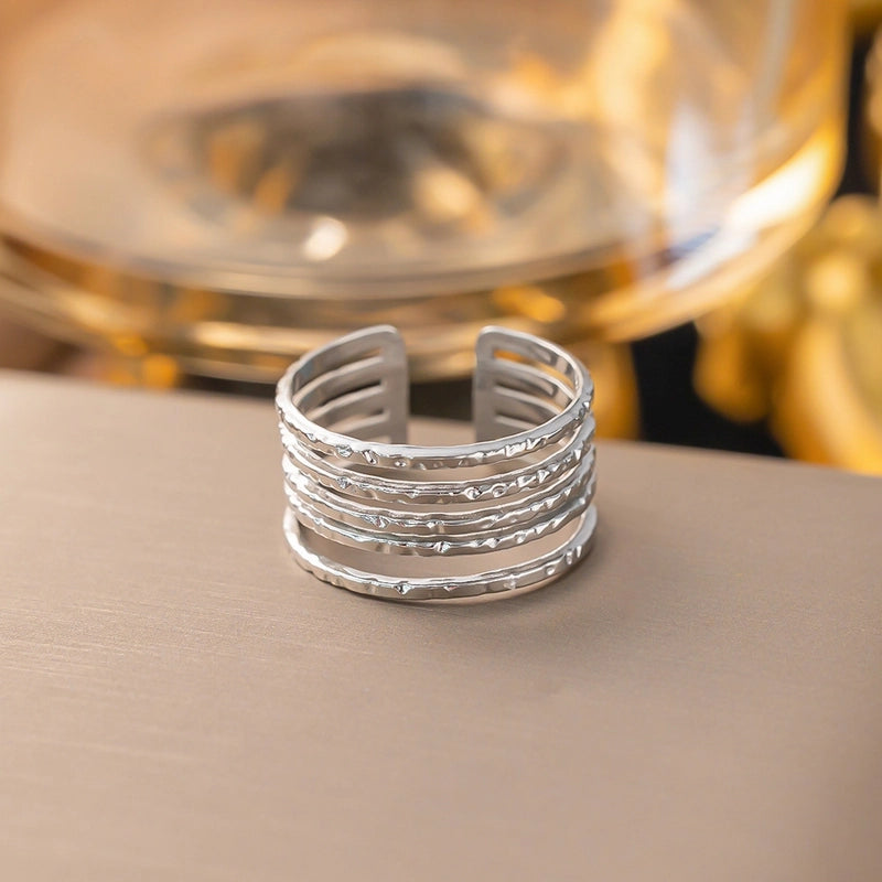 3 Pieces Minimalist Solid Color Titanium Steel Plating Rings