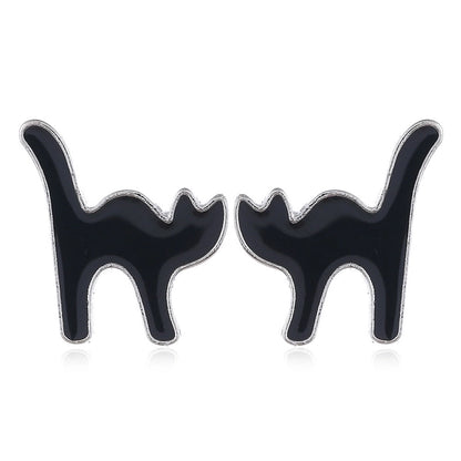 6 Pieces Gothic Cat Spider Alloy Women'S Drop Earrings 1 Pair