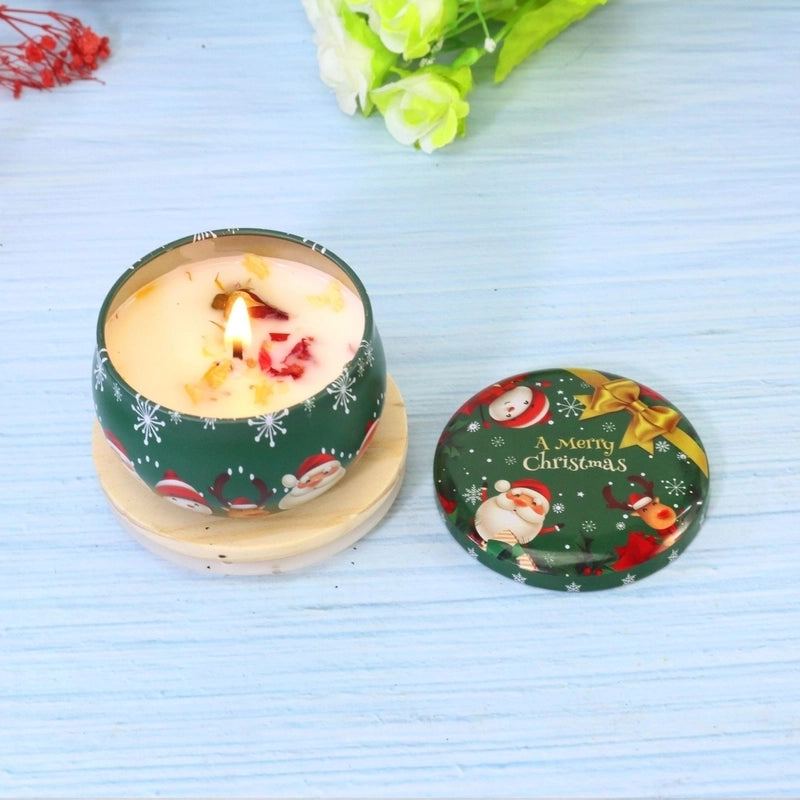 Christmas Fashion Santa Claus Contrasting Colors Flower Wax Metal