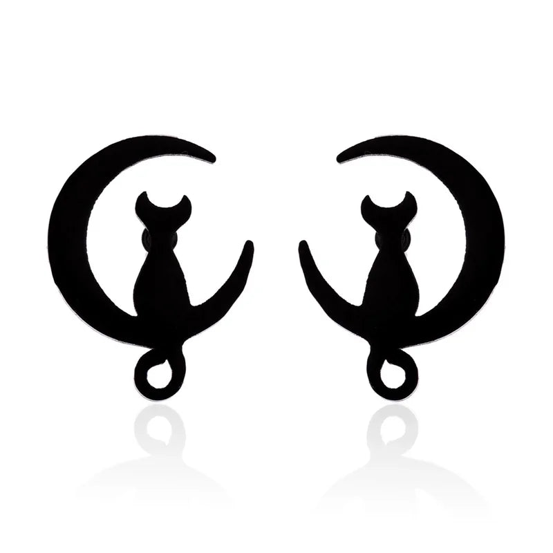 Minimalist Christmas Tree Heart Shape Elk Stainless Steel Plating Hollow Out Ear Studs 1 Pair