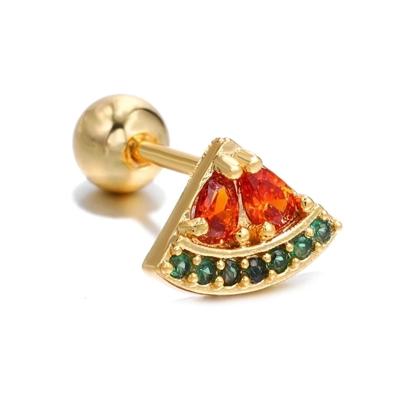 Ear Cartilage Rings & Studs Fashion Fruit Brass Artificial Gemstones