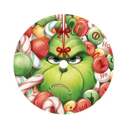 Christmas Tree Skirt Exquisite Printed Tree Base Decoration Tree Skirt Christmas Outfit