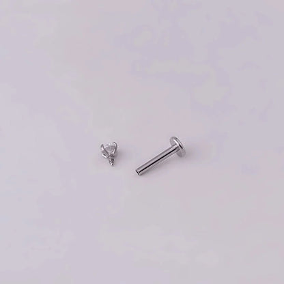 2 Pieces Lip Rings Fashion Geometric 316L Stainless Steel Plating