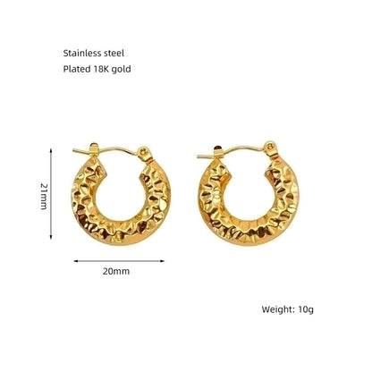 1 Pair Minimalist Water Droplets Polishing Gold Plated Stainless Steel Titanium Steel 18K Gold Plated Earrings