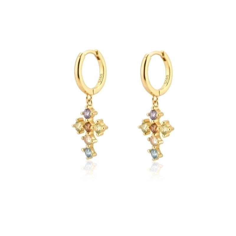 1 Pair Streetwear Devil\'s Eye Heart Shape Butterfly Plating Inlay Copper Zircon Drop Earrings