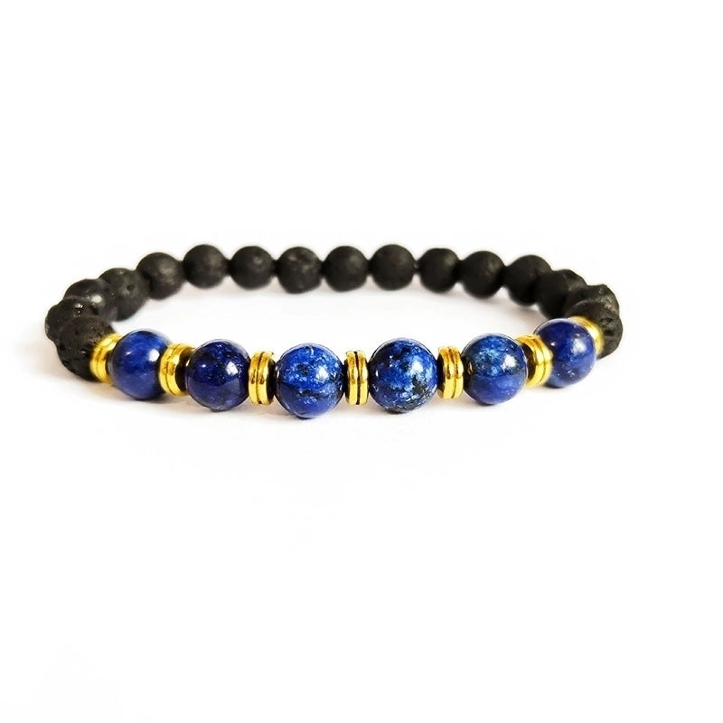 Minimalist Color Block Turquoise Tiger Eye Lapis Lazuli Bracelets 1 Piece