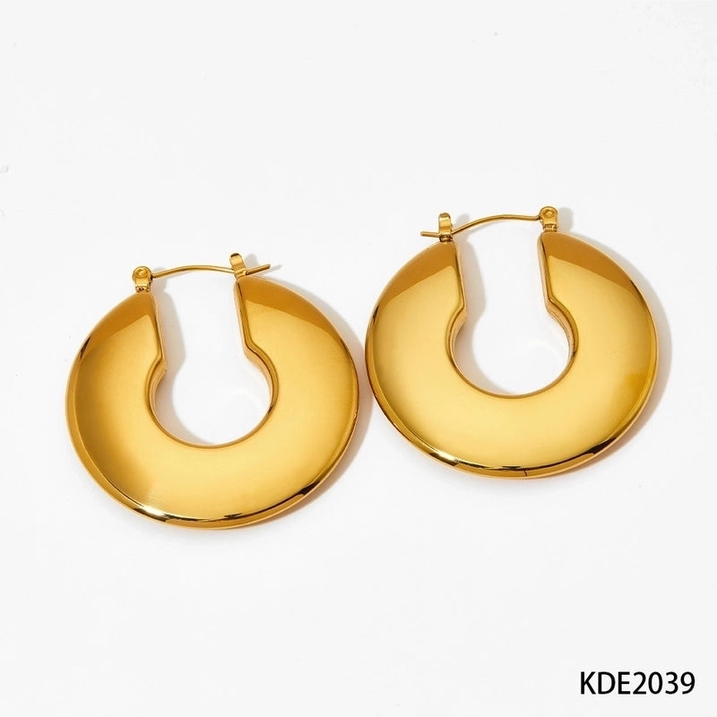 1 Pair Modern Style Minimalist Classic Style U Shape Plating 304 Stainless Steel 16K Gold Plated White Gold Plated Gold Plated Earrings