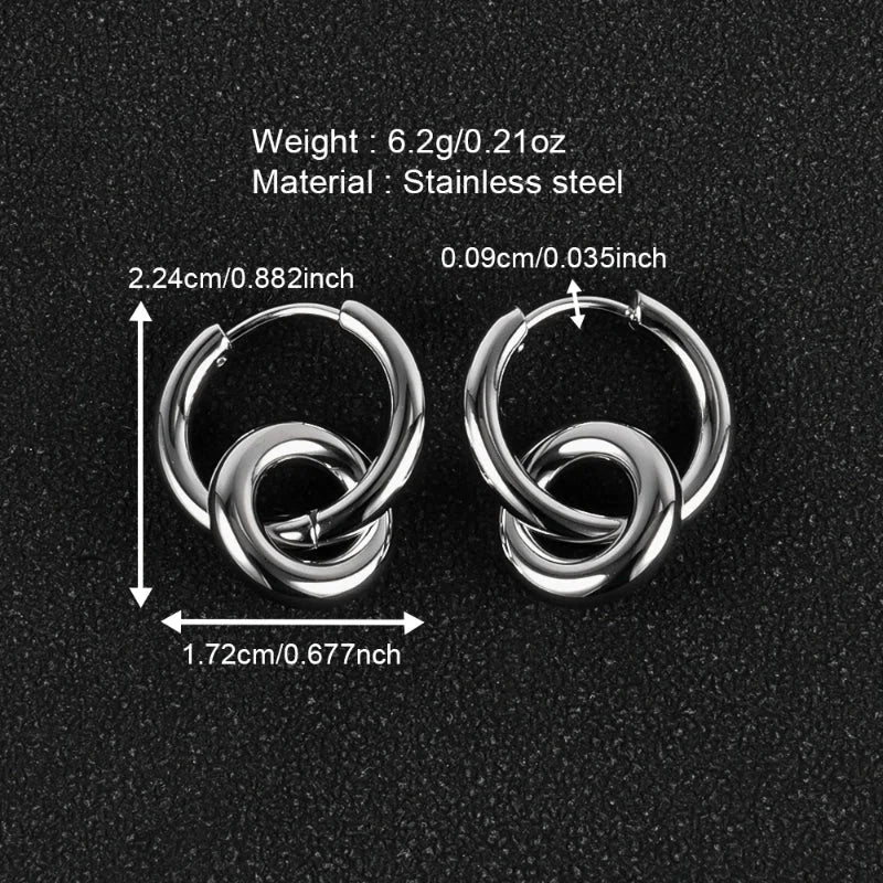 1 Pair Minimalist Classic Style Solid Color Polishing Plating 304 Stainless Steel 18K Gold Plated Drop Earrings