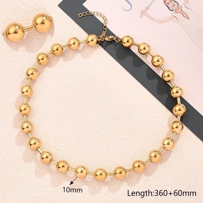 Modern Style Minimalist Round Oval Solid Color 304 Stainless Steel 18K Gold Plated Polishing Plating Necklace