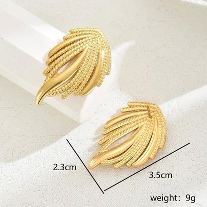 1 Pair Hawaiian Vacation Minimalist Geometric Inlay 201 Stainless Steel Plastic 18K Gold Plated Drop Earrings Ear Studs