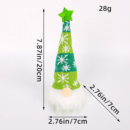 Christmas Decoration Christmas Sequin Lighted Rudolph Doll Christmas Glowing Faceless Gnome Doll Ornament